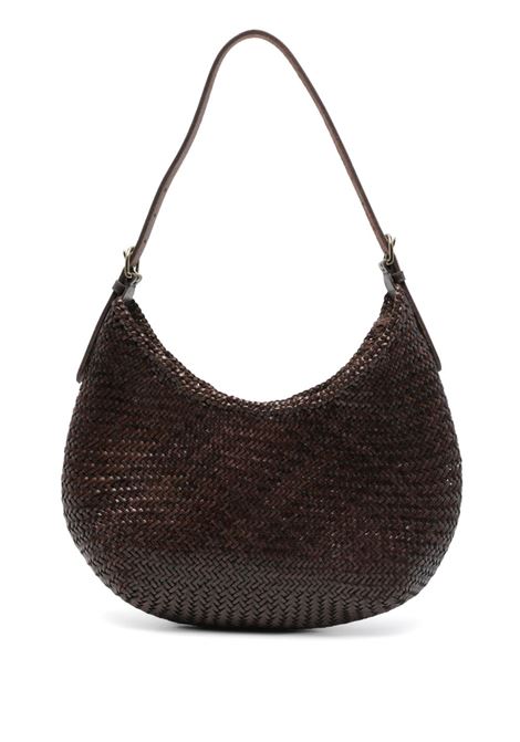 Dark brown luna mezza shoulder bag dragon diffusion - women